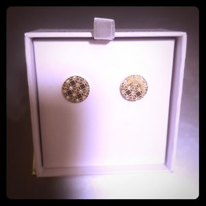 Micheal kors woman's Mk logo gold tonestud earring